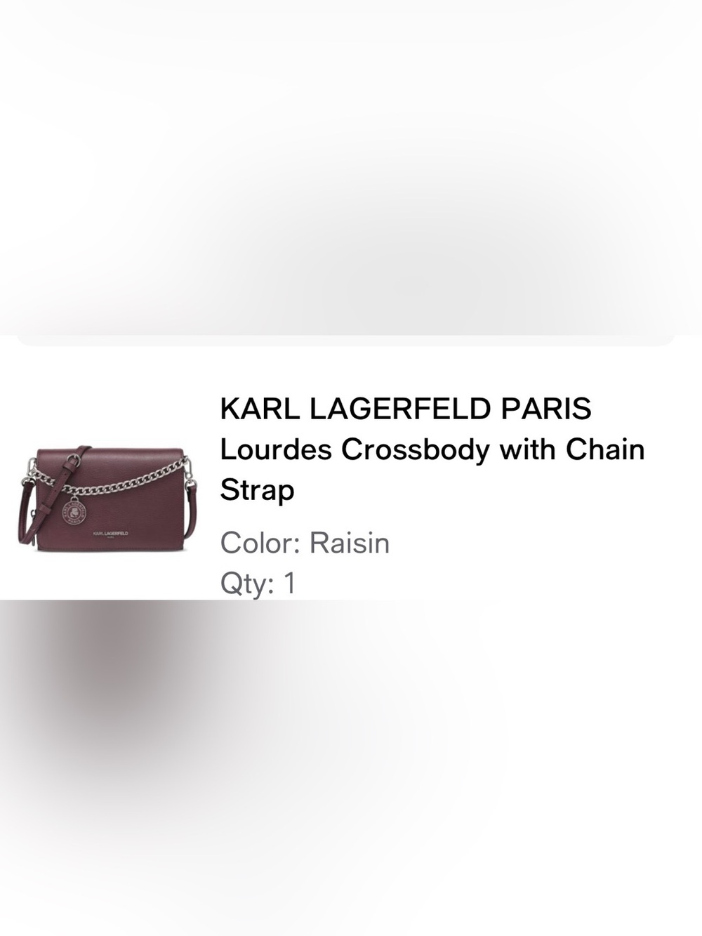 Karl Lagerfeld Lourdes Crossbody with Chain Strap - Raisin (Burgundy)